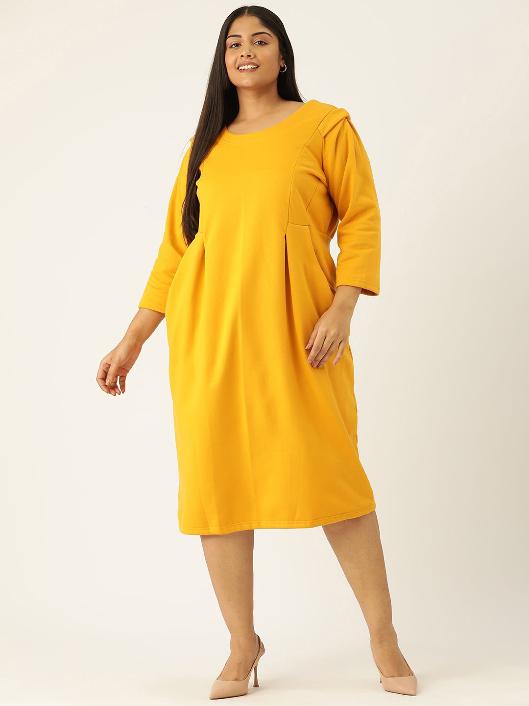 

theRebelinme Sheath Midi Dress, Yellow