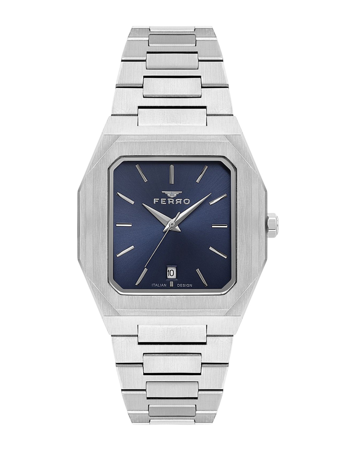

Ferro Women Brass Dial & Stainless Steel Bracelet Style Straps Analogue Watch F11481A-A3, Blue