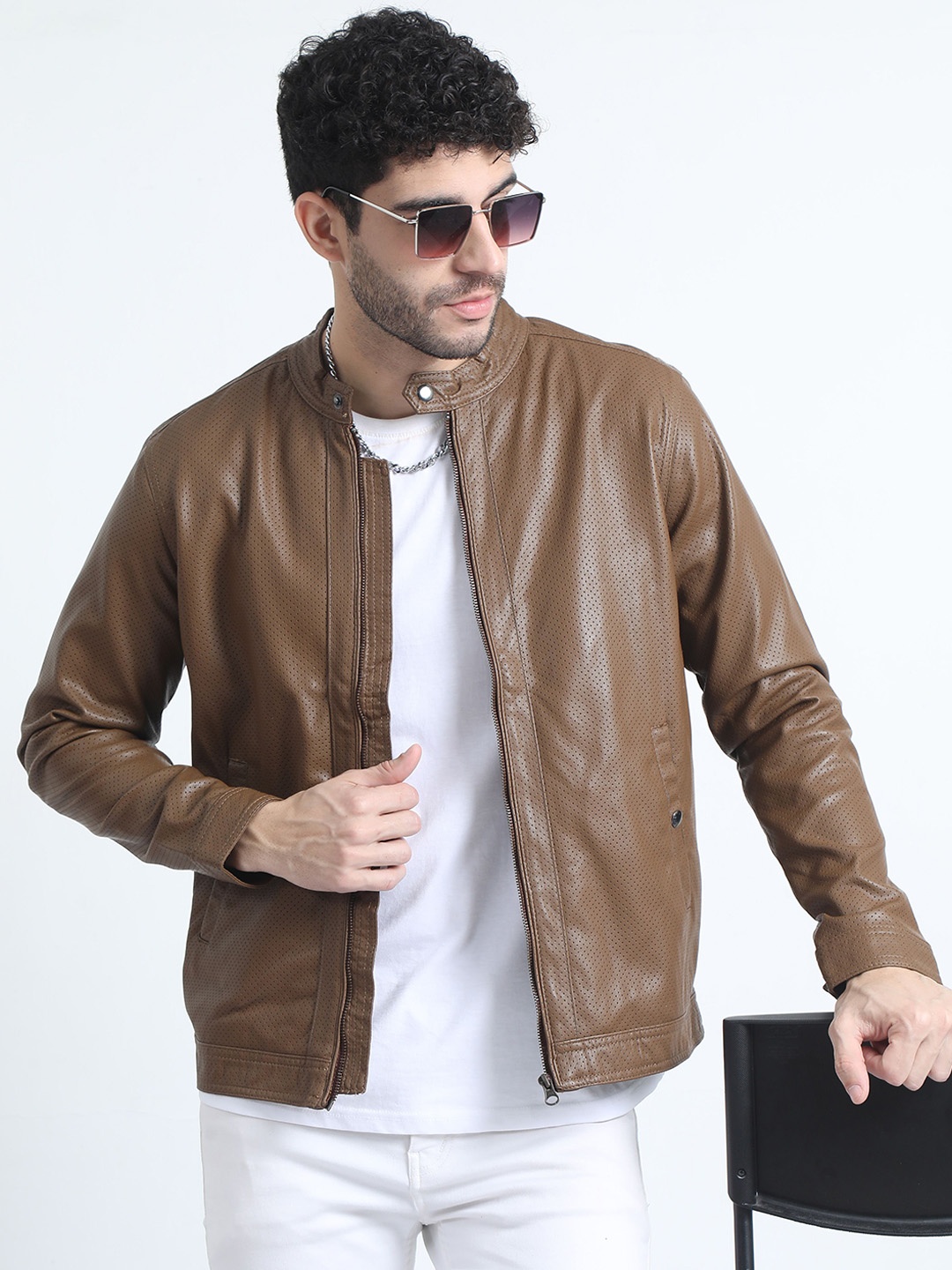 

RIGS AND RAGS Men Outdoor Bomber Jacket, Brown