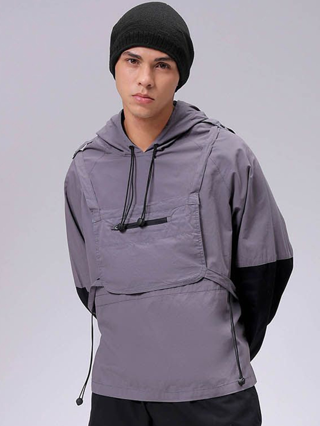 

The Indian Garage Co Men Colourblocked Sporty Jacket, Steel