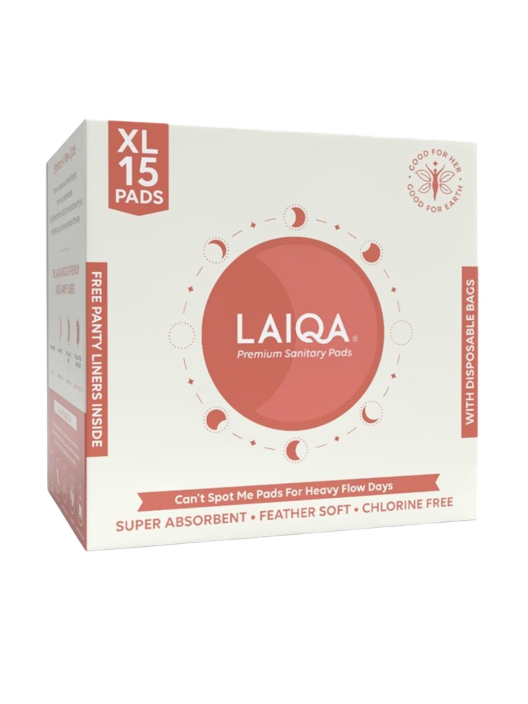 

LAIQA Leak Guard Premium Sanitary Pad- 15 Pads, White