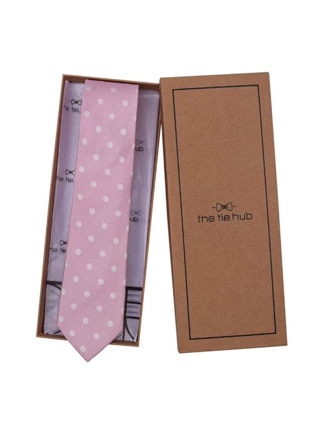 

The Tie Hub Men Printed Skinny Tie, Pink
