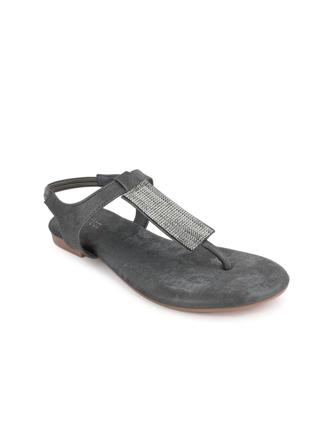 

Luxyfeel Women T-Strap Flats, Grey