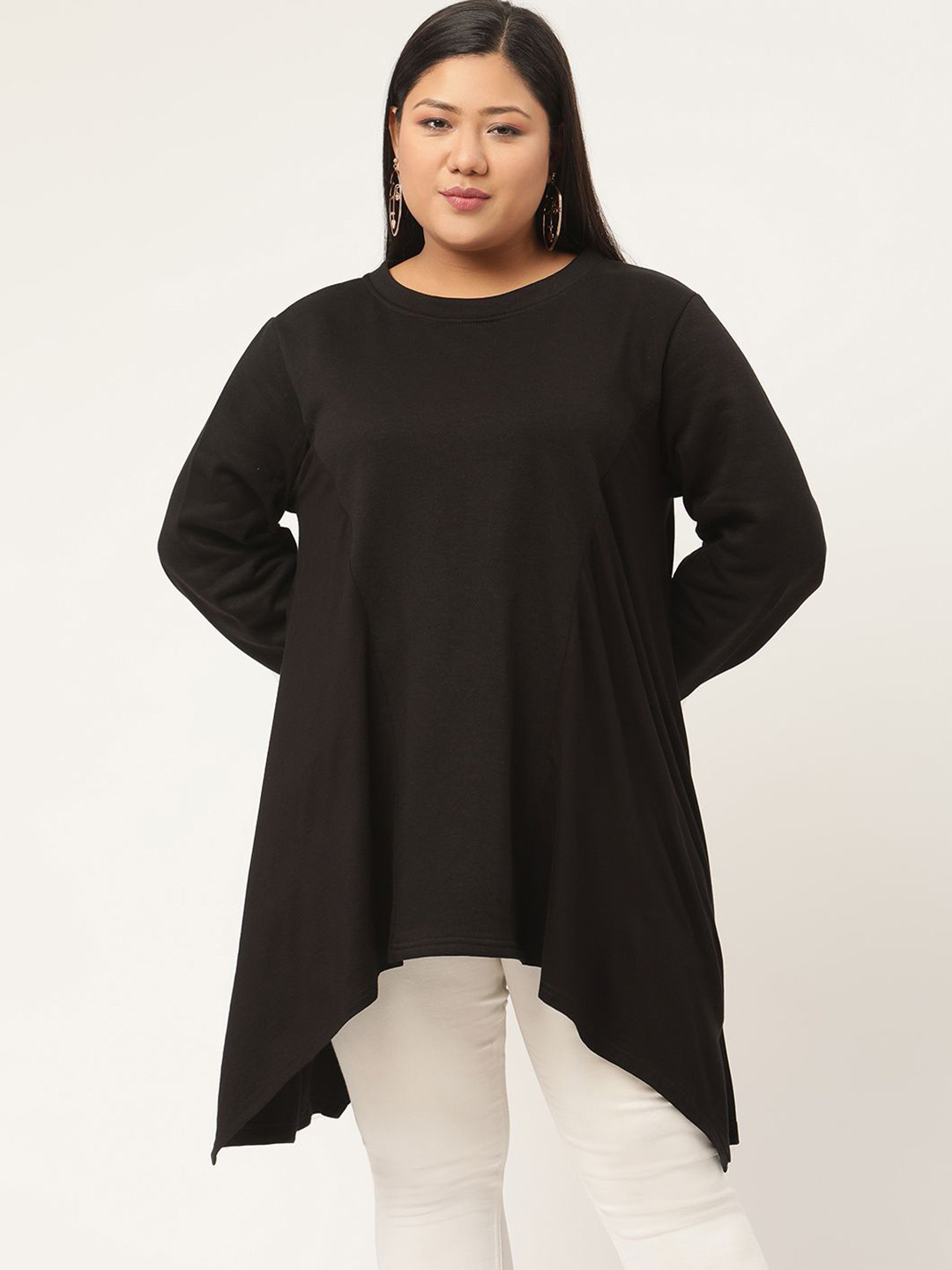 

theRebelinme Cotton Longline Top, Black
