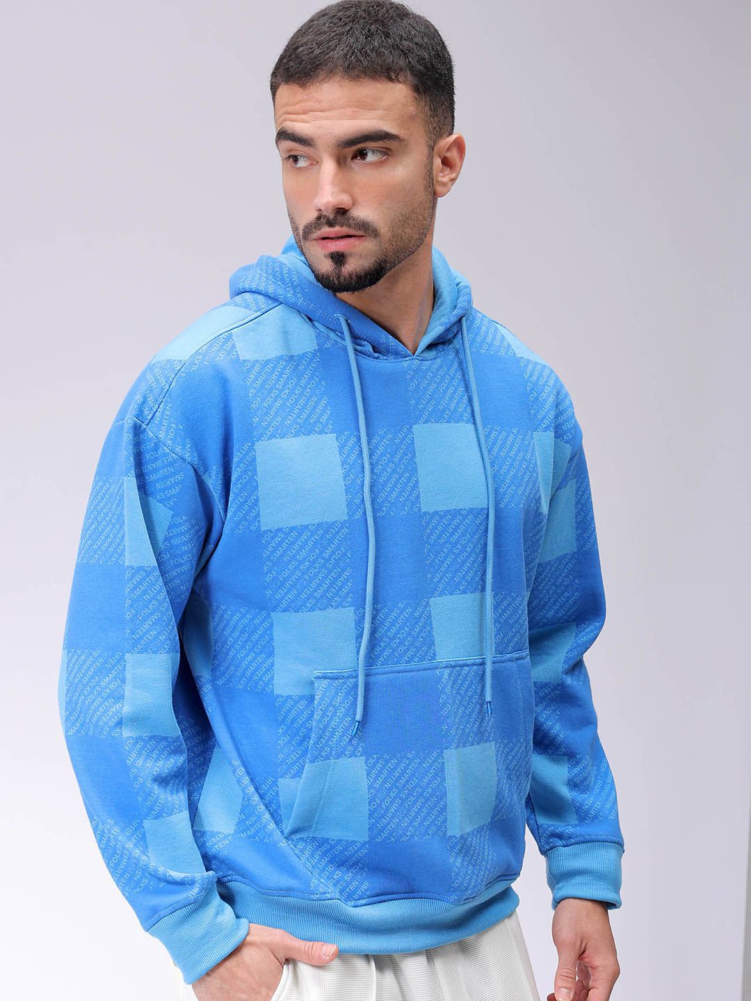 

The Indian Garage Co Men Printed Hooded Sweatshirt, Blue