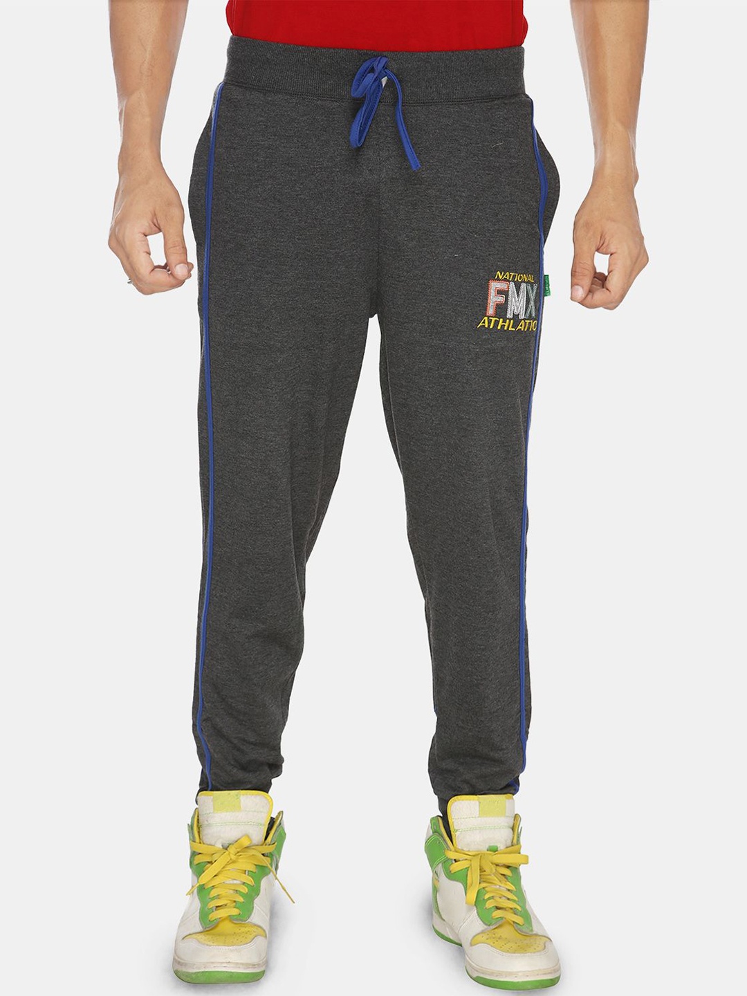 

FILMAX ORIGINALS FMX National Athletic Men Pure Cotton Relaxed Fit Joggers, Charcoal