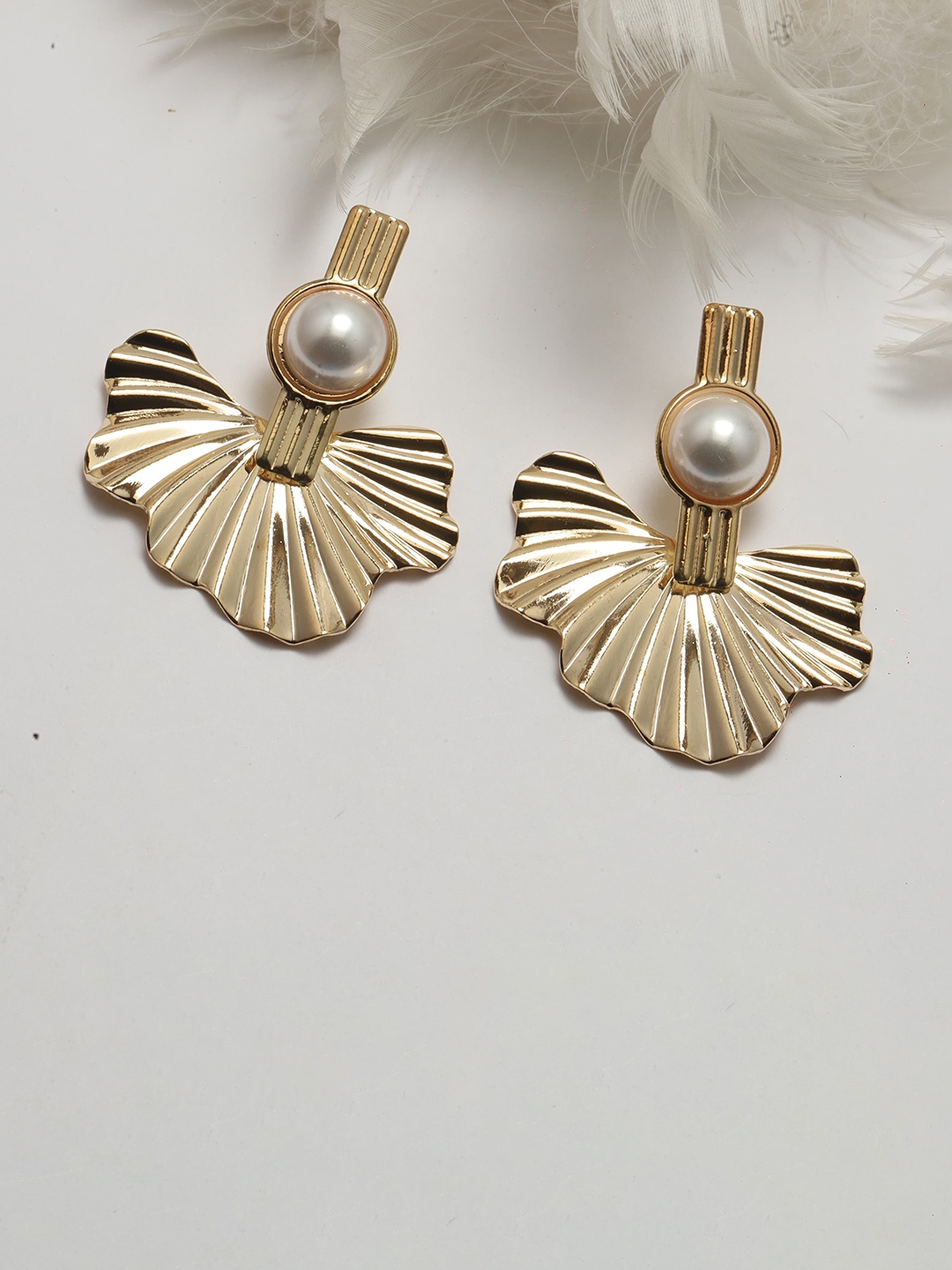 

Maansh Gold Plated Pearls Studded Contemporary Studs Earrings