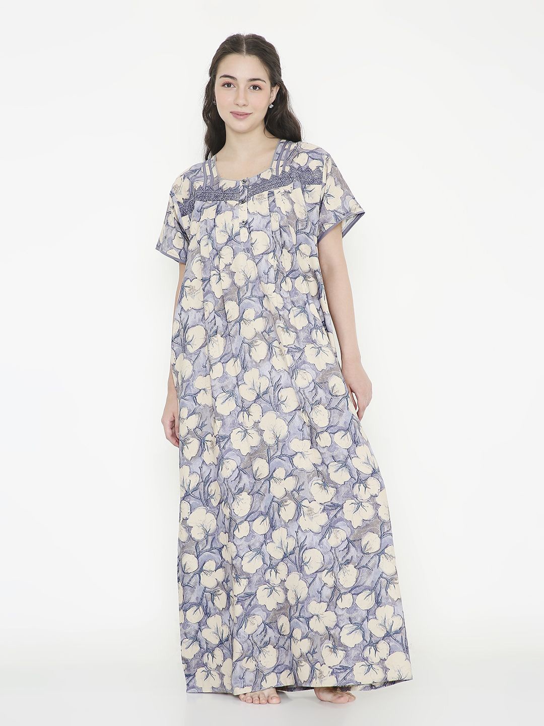 

NIGHTSPREE Printed Maxi Nightdress, Blue