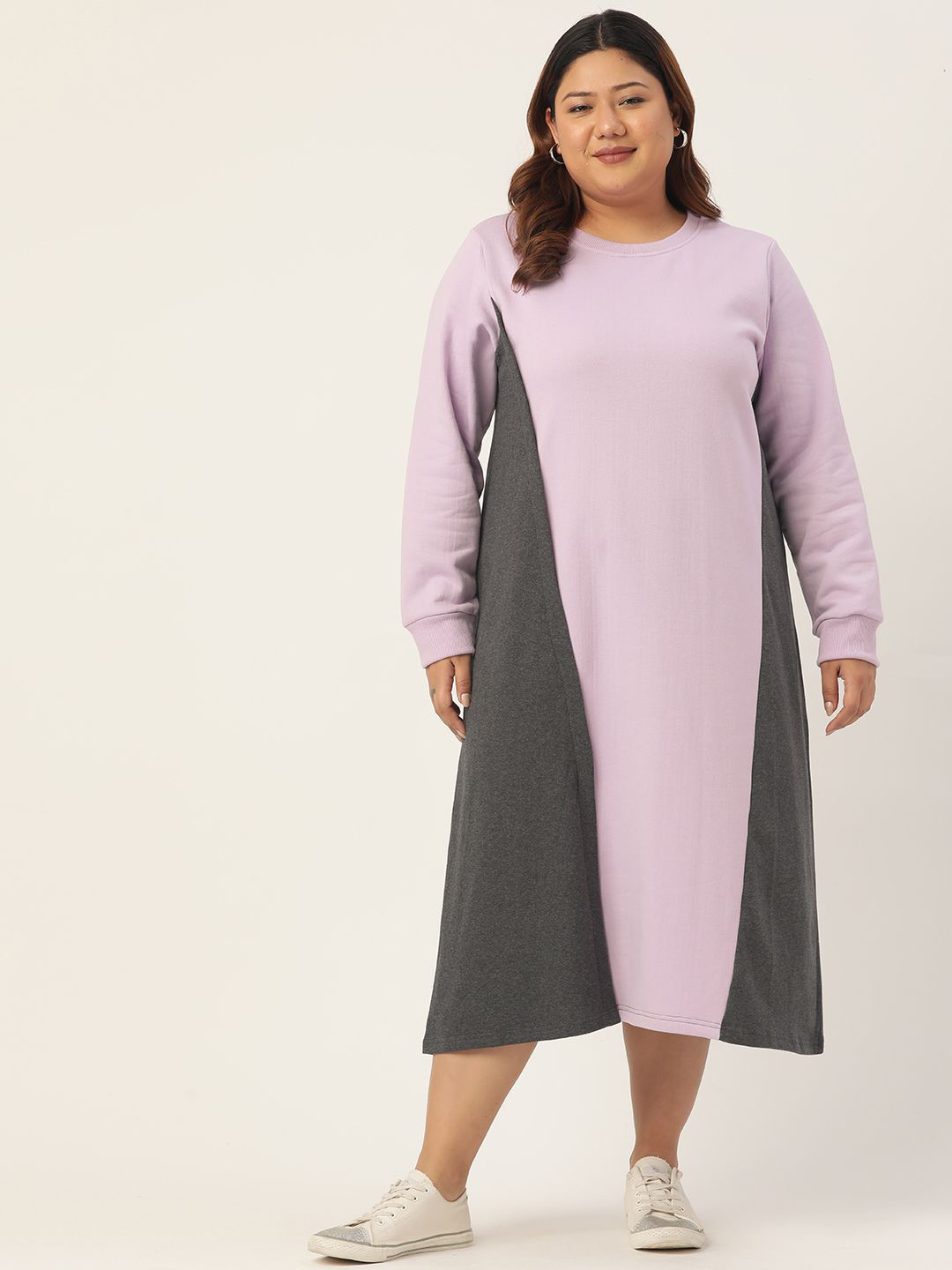 

theRebelinme Colourblocked A-Line Midi Dress, Lavender