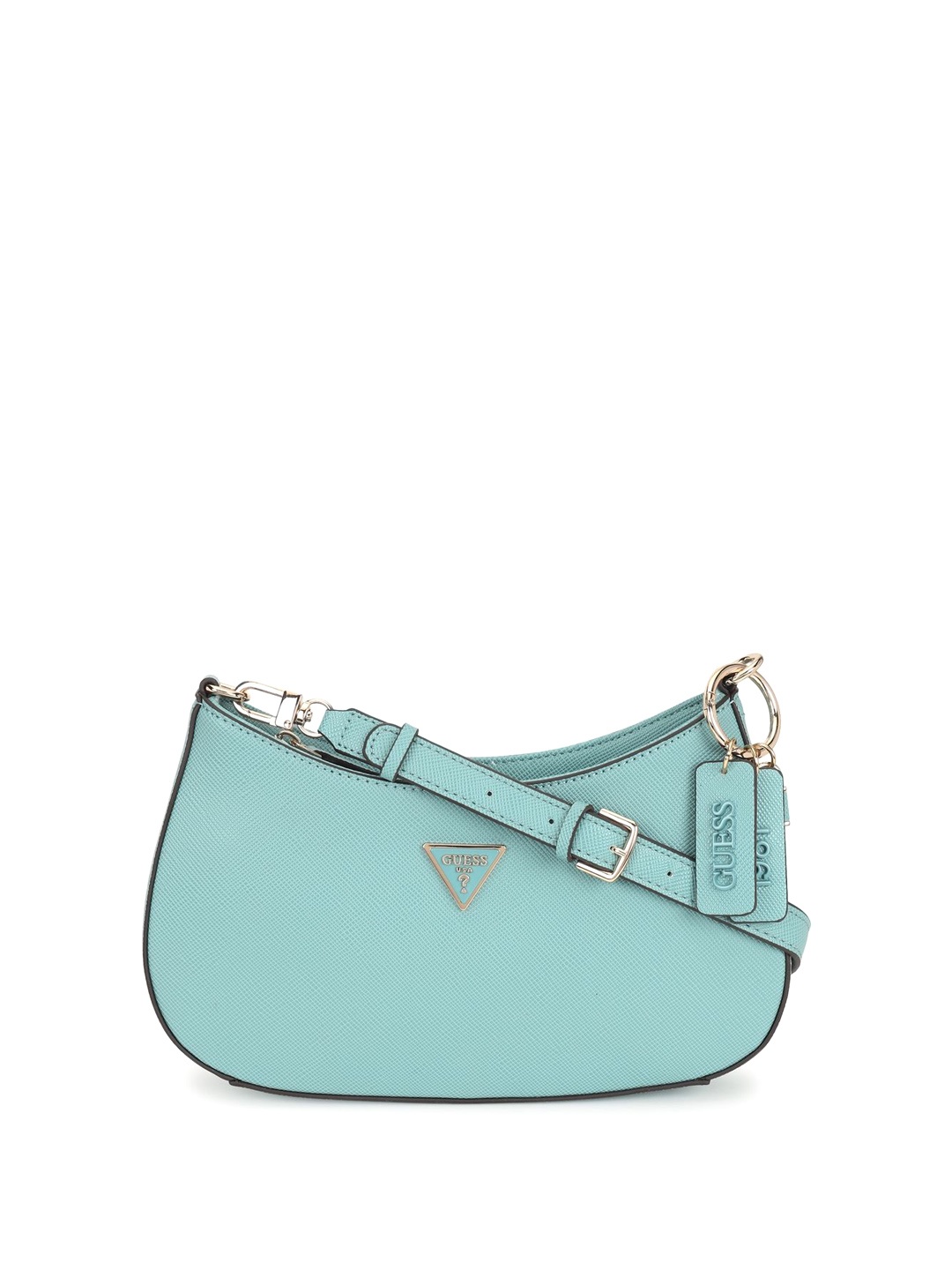 

GUESS Textured PU Half Moon Shoulder Bag, Teal