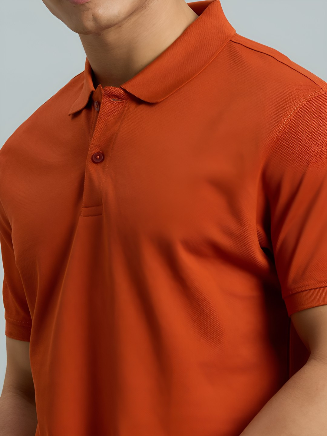 

Reid & Taylor Men Dyed Polo Collar Pockets Slim Fit T-shirt, Red