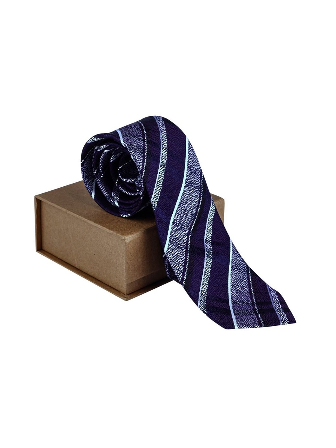 

The Tie Hub Men Striped Skinny Tie, Purple