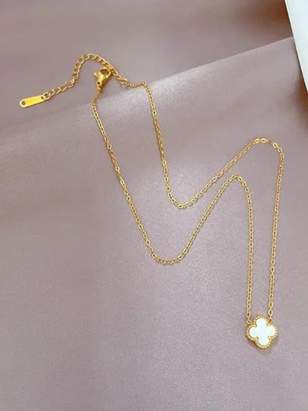 

MEENAZ Gold-Plated Cubic Zirconia Floral Pendants with Chains