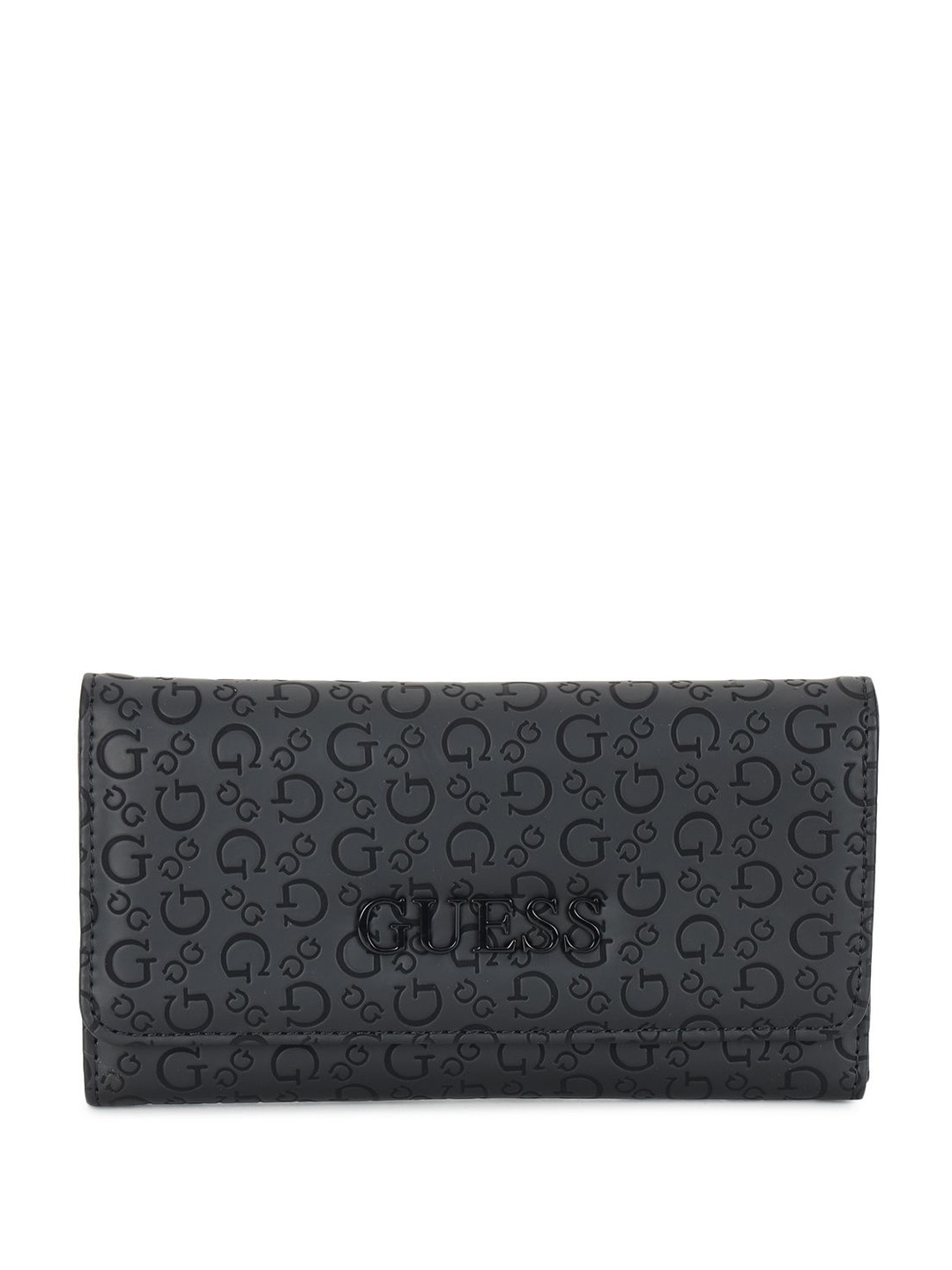 

GUESS Women Printed PU Three Fold Wallet, Black