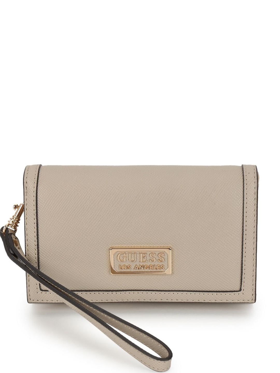 

GUESS Women Textured Card Holder, Beige