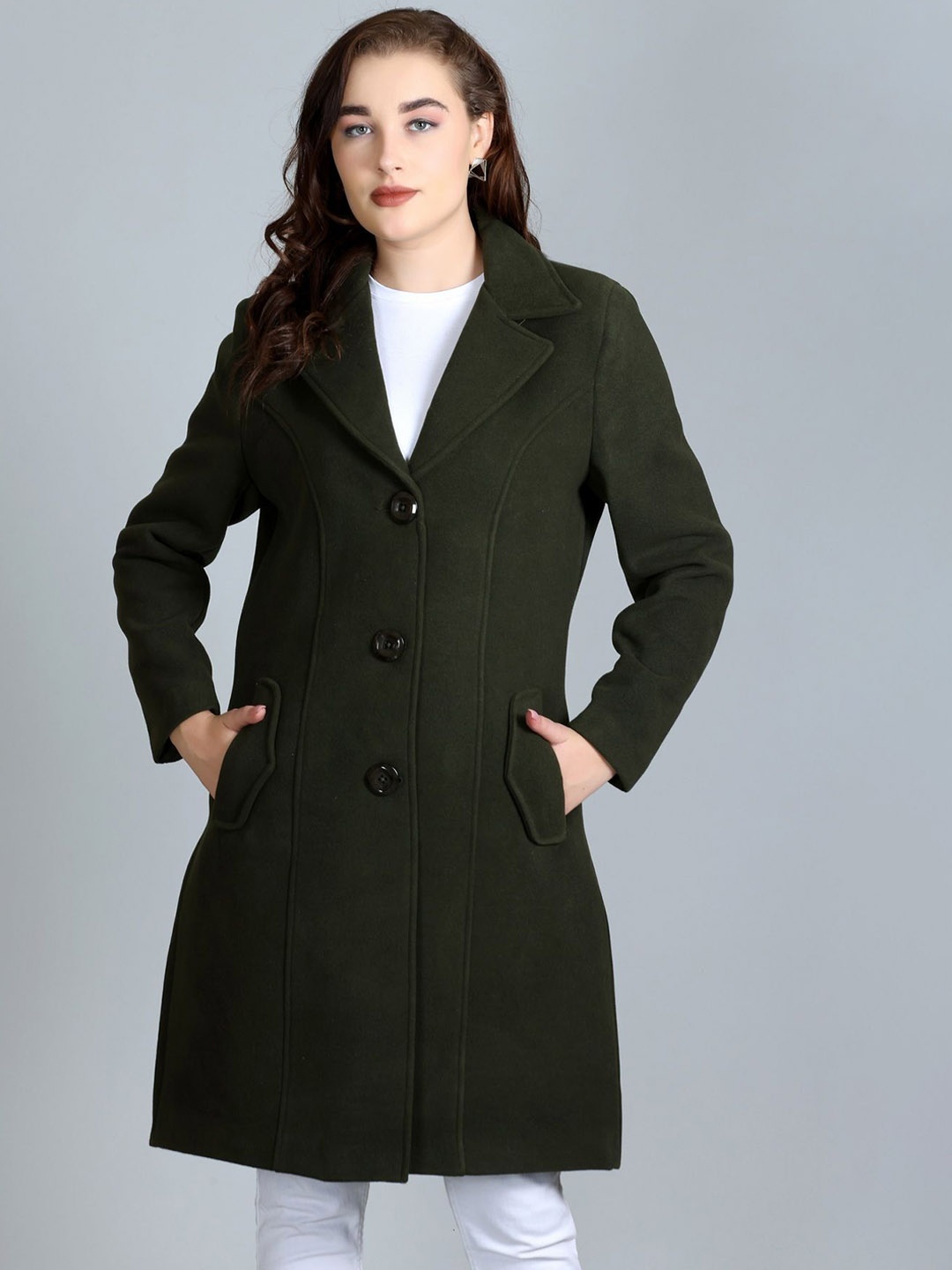 

Winter Wonders Single-Breasted Overcoat, Green