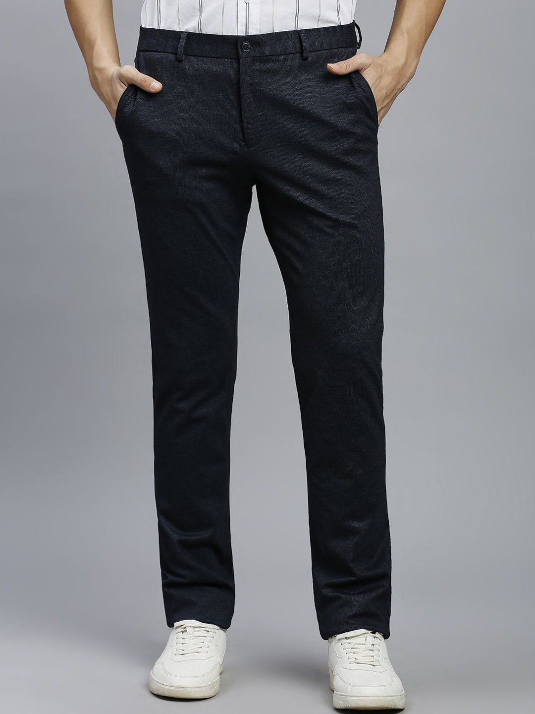 

Reid & Taylor Men Printed Tailored Trousers, Navy blue