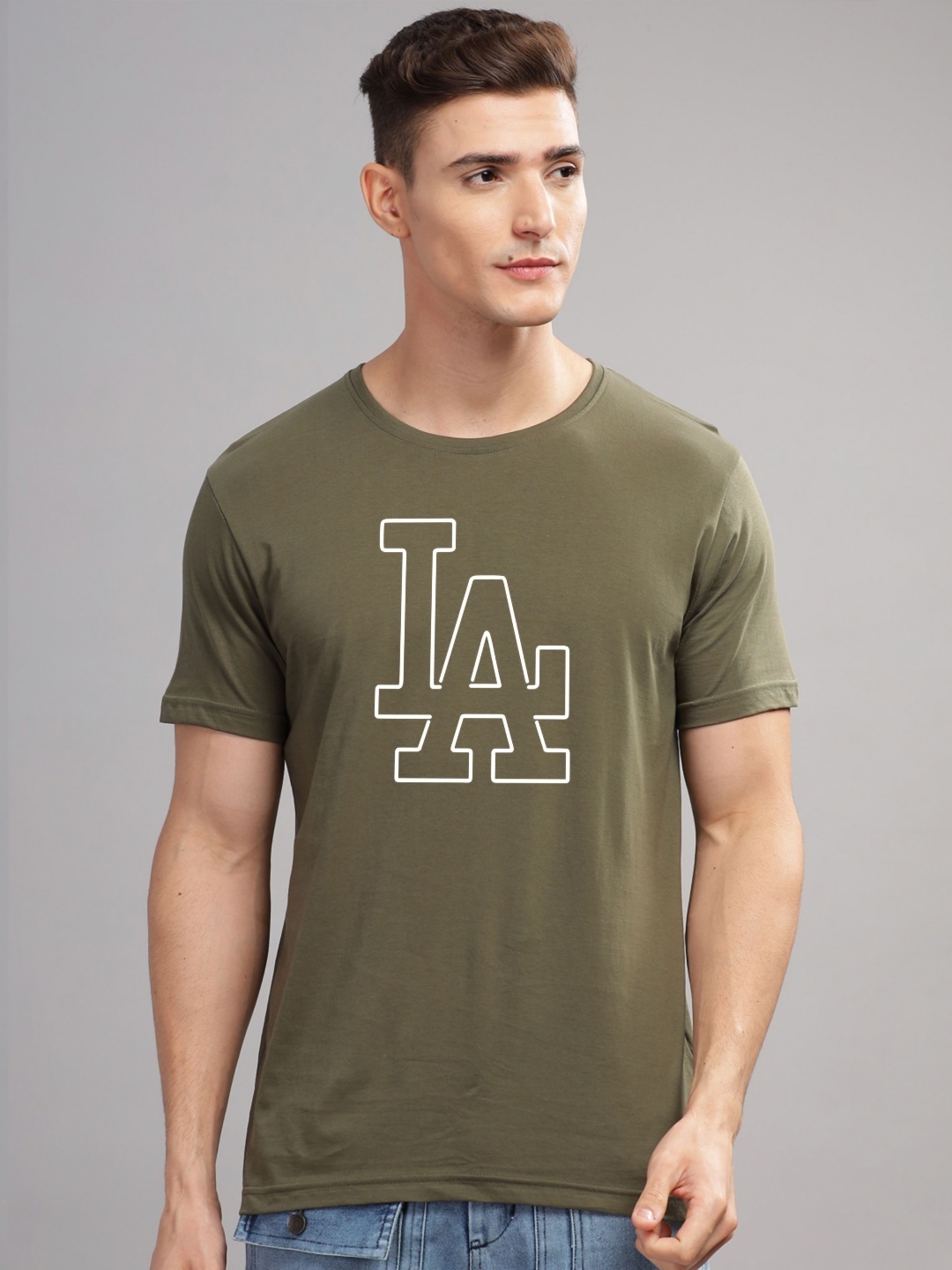 

ADRO Men Printed T-shirt, Olive