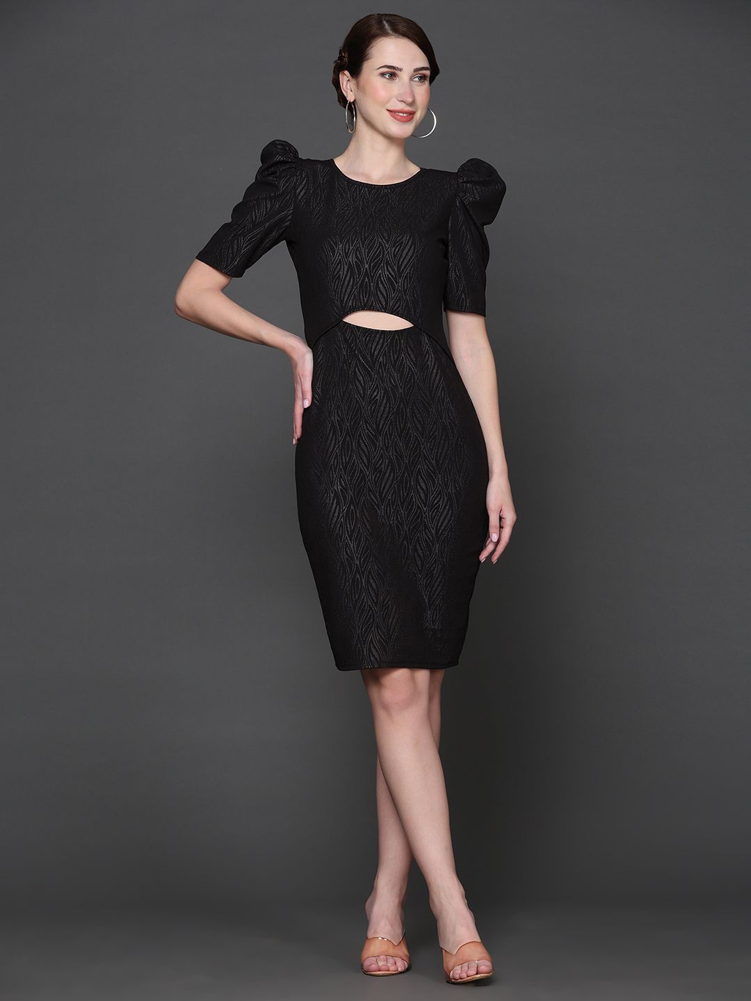 

The Roadster Lifestyle Co Self Design Bodycon Dress, Black