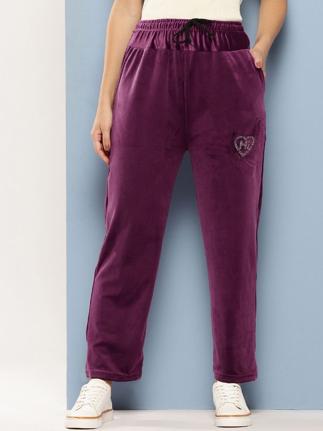 

BAESD Women Smart Flared Chinos Trousers, Purple