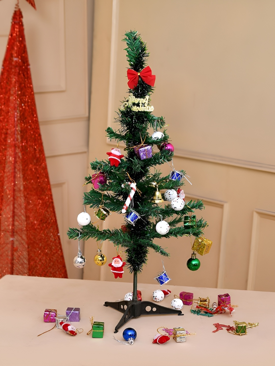 

CraftVatika 29-Pcs Christmas Tree & Decoration Items, Green