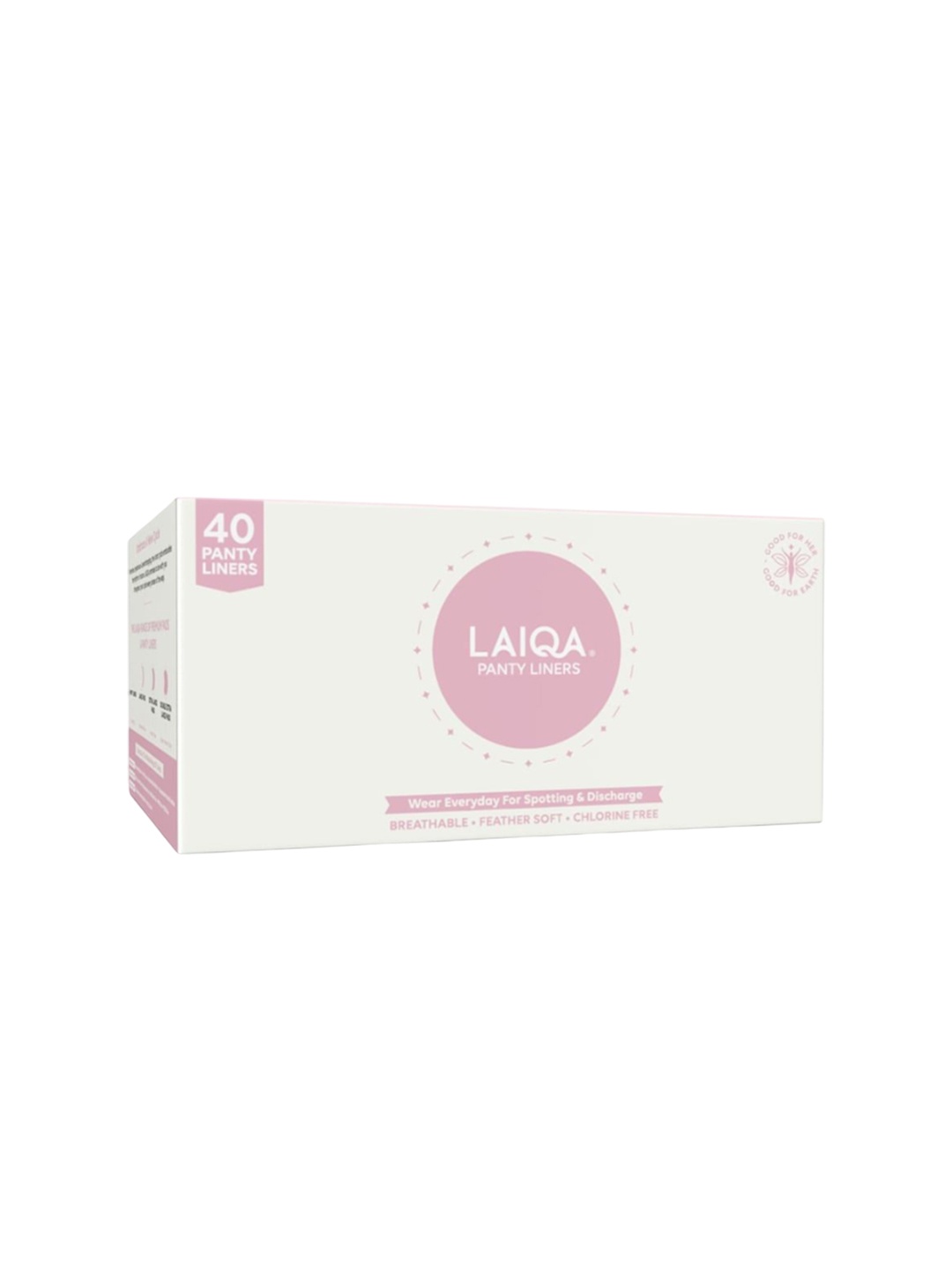 

LAIQA Rash-Free Ultra Soft Pantyliners - 40-Pcs, White