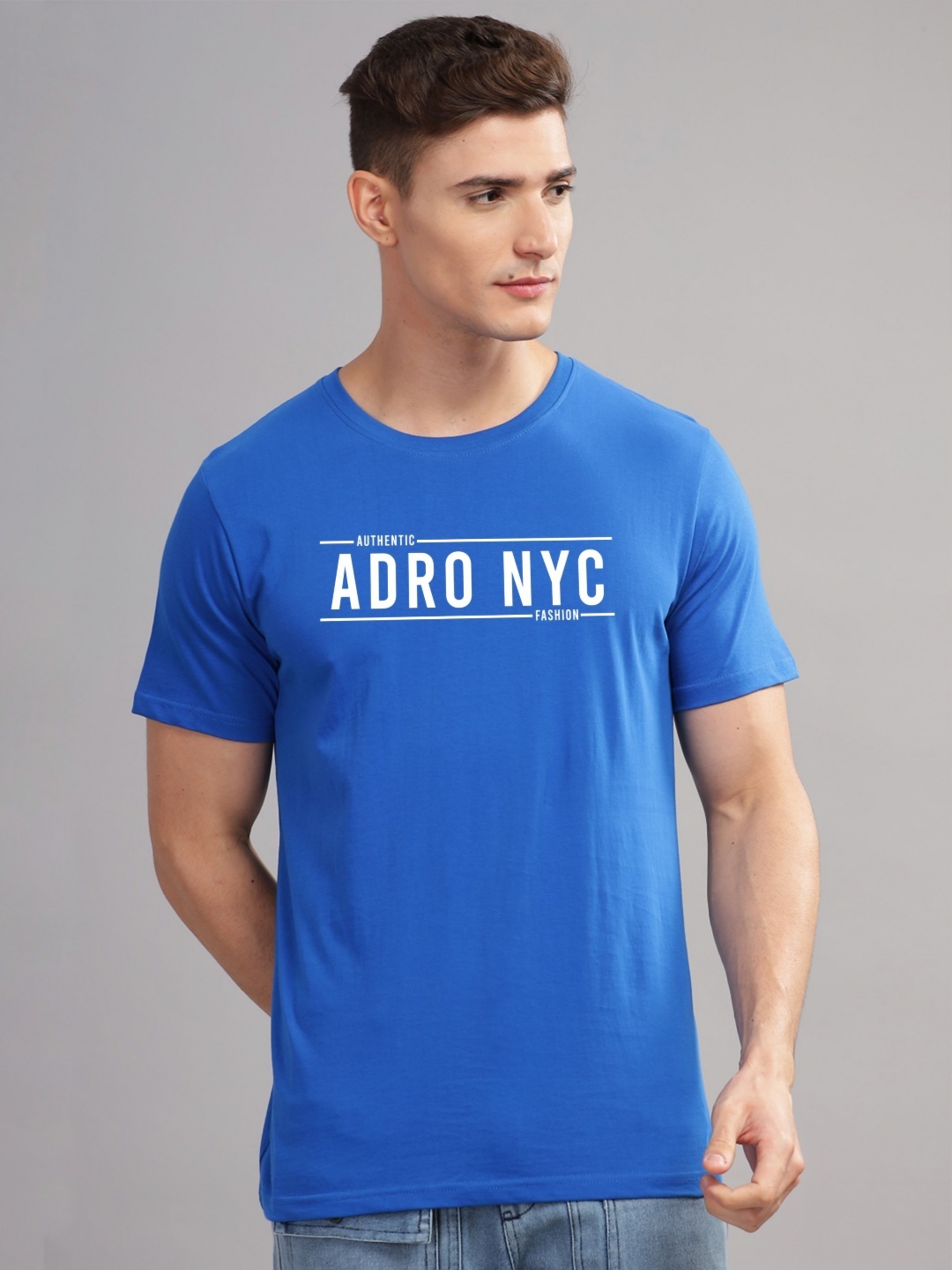 

ADRO Men Printed T-shirt, Blue