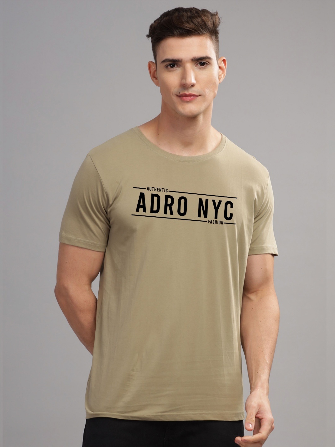 

ADRO Men Printed T-shirt, Beige
