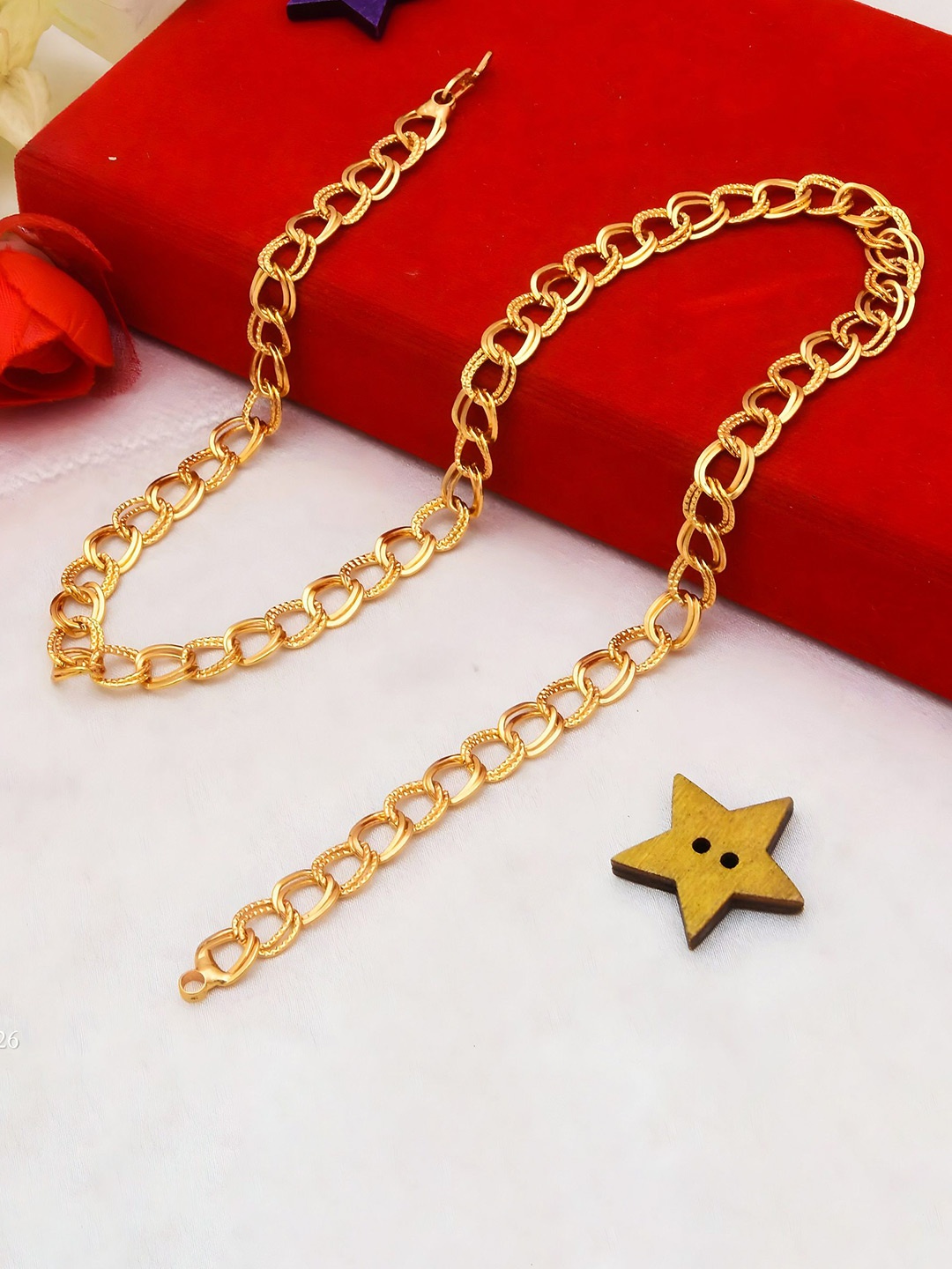 

Minprice Men Brass Gold-Plated Handcrafted Chain