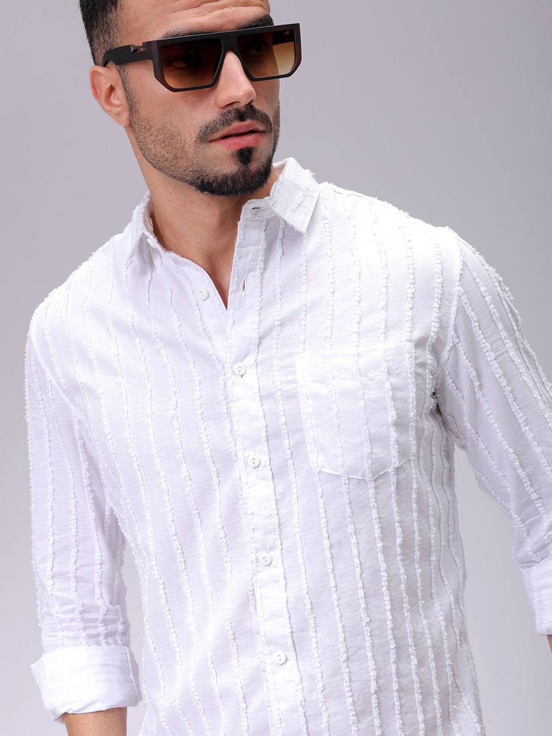 

The Indian Garage Co Men Slim Fit Opaque Casual Shirt, White