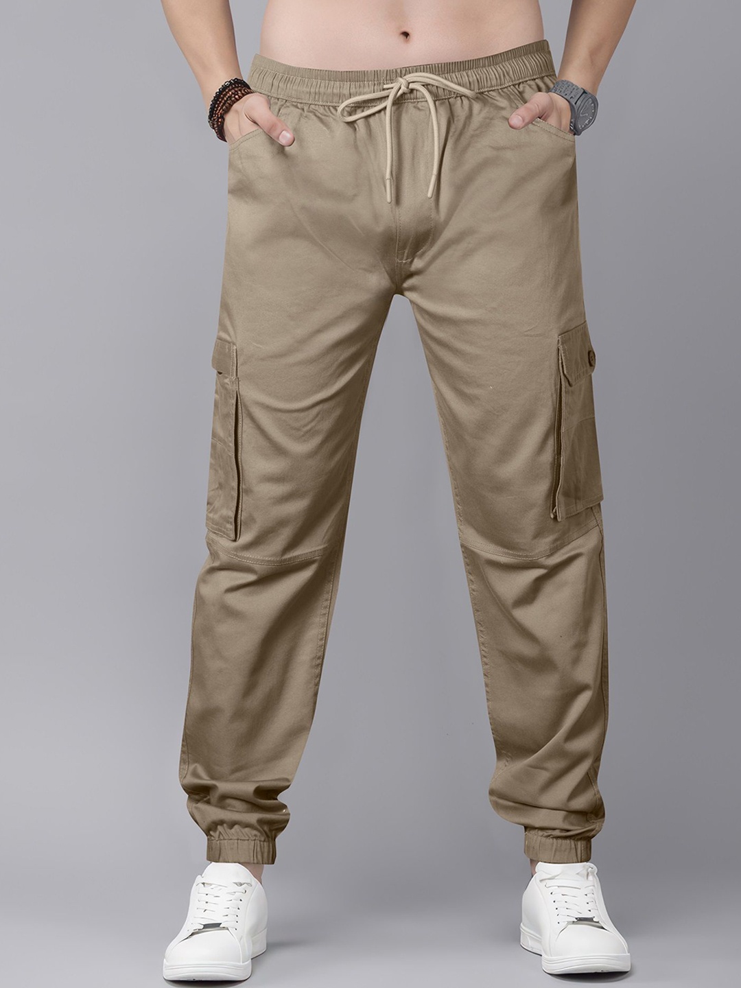 

Jb Just BLACK Men Loose Fit Joggers Trousers, Beige