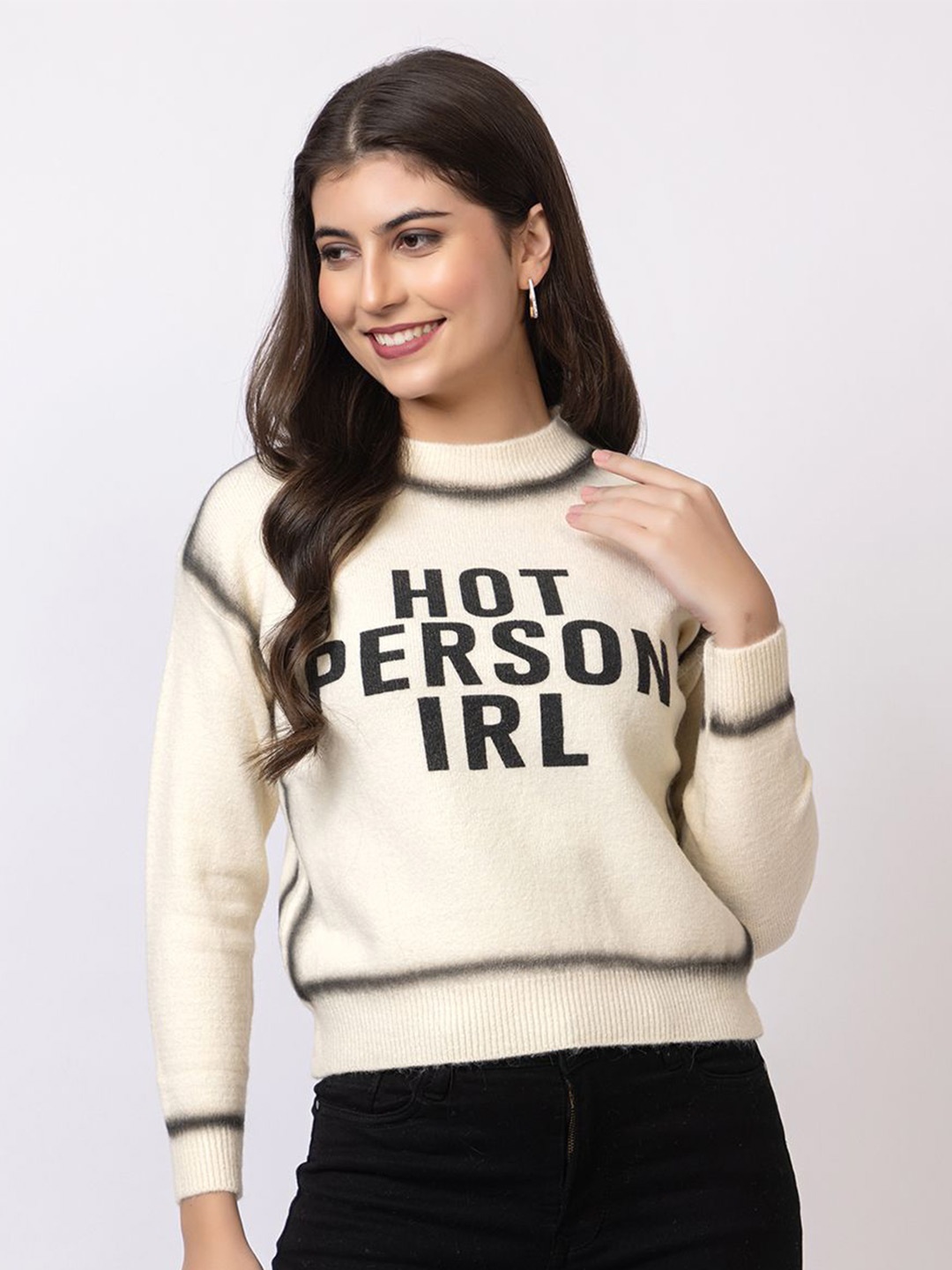 

Antiloop Women Woollen Pullover, Cream