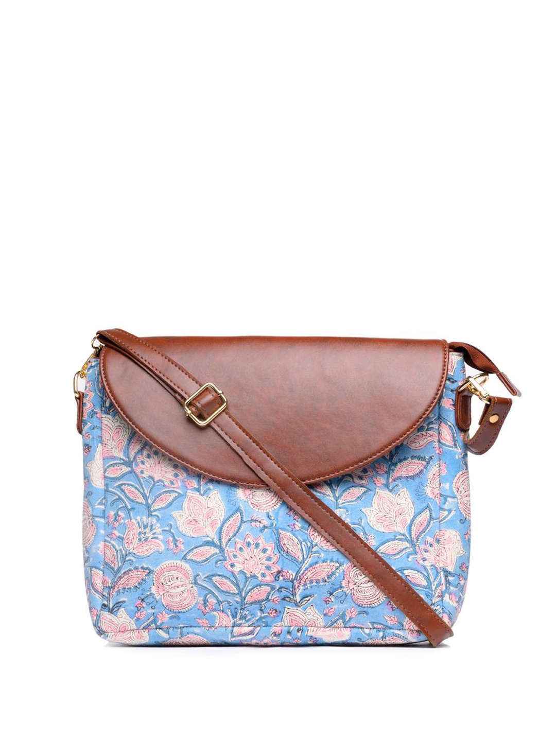 

Block N Style Floral Printed Structured Sling Bag, Pink