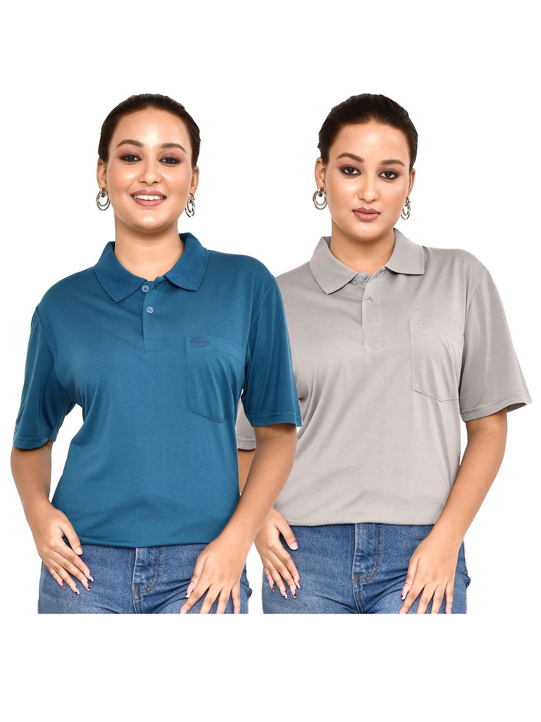 

RAPL Women 2 Polo Collar T-shirt, Multi