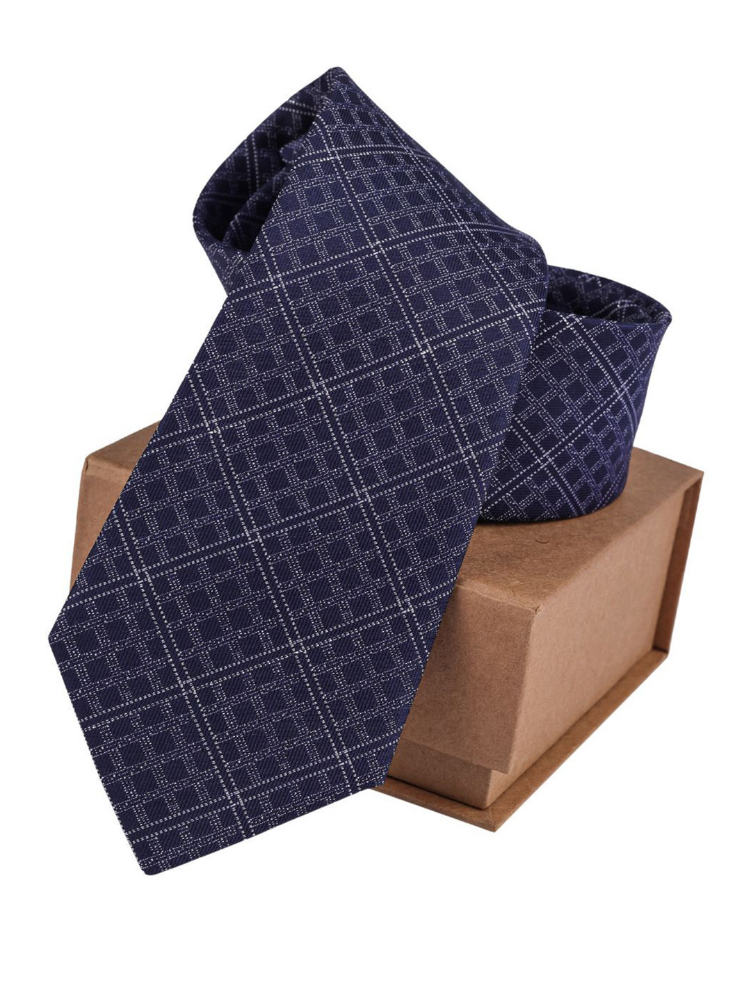 

The Tie Hub Men Checked Skinny Tie, Blue