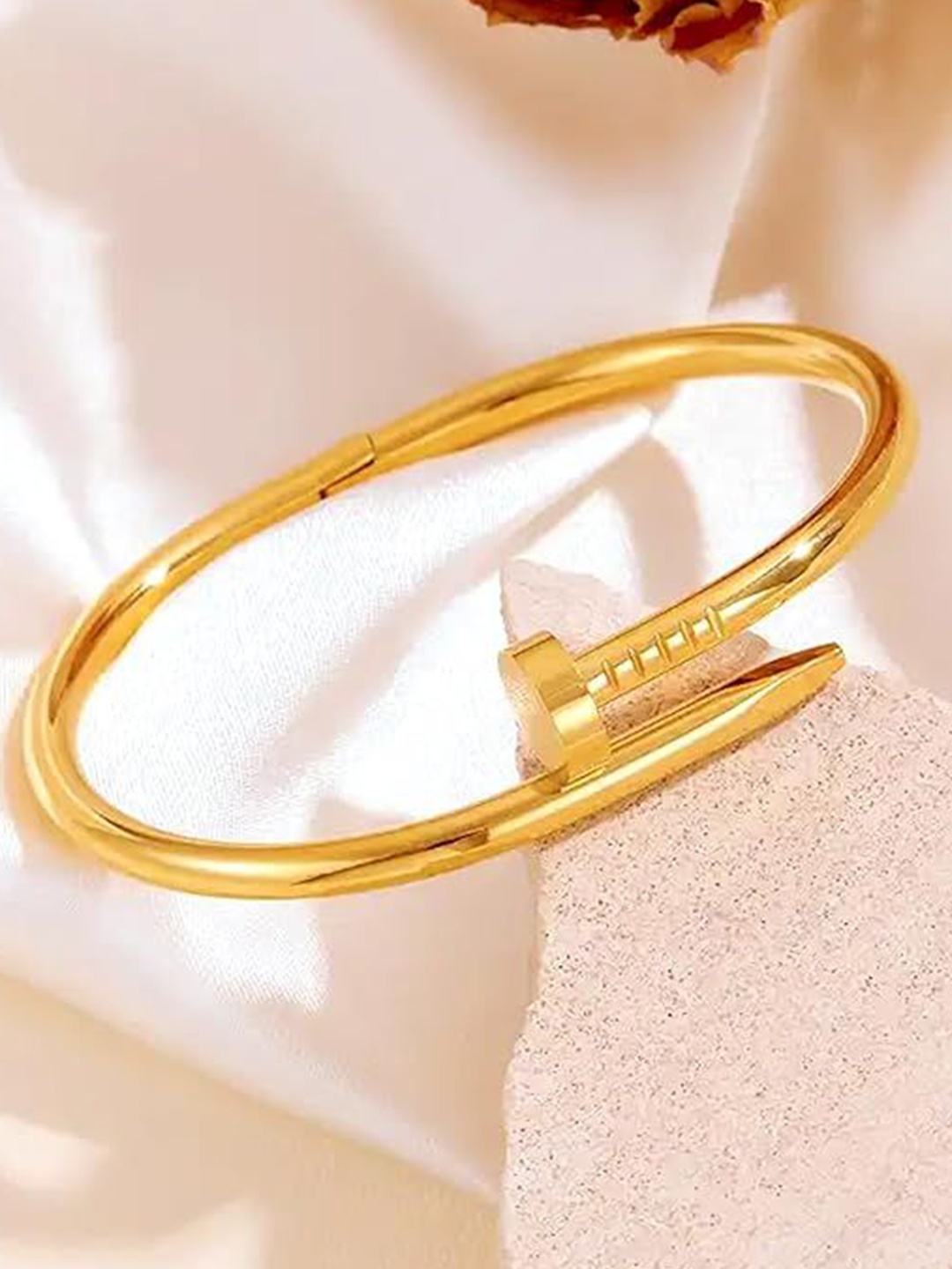 

DIVASTRI Gold-Plated Stainless Steel Anti Tarnish Kada Bracelet