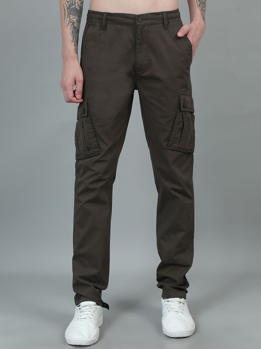 

RIGS AND RAGS Men Smart Cargos Trousers, Brown