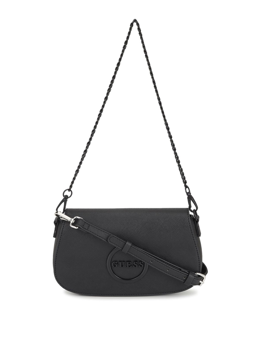 

GUESS Structured Shoulder Bag with Quilted, Black