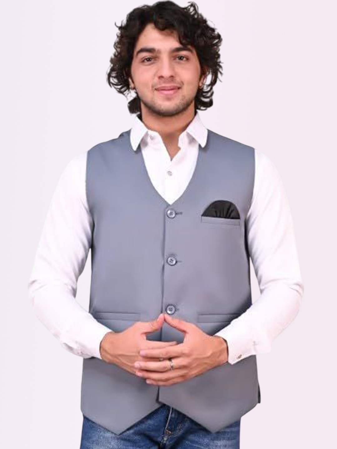 

Eliq V- Neck Slim-Fit Waistcoat, Grey