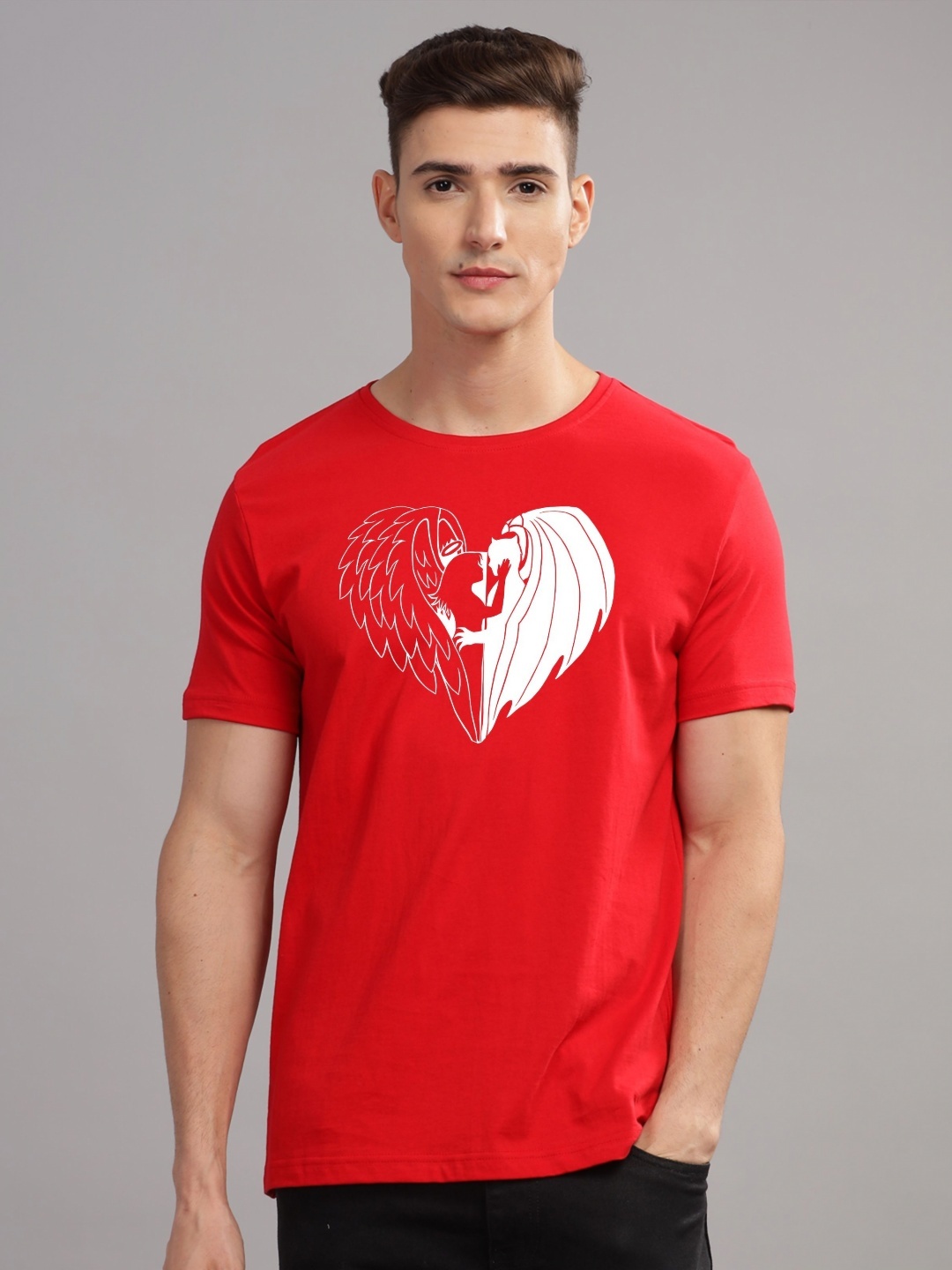 

ADRO Men Printed T-shirt, Red