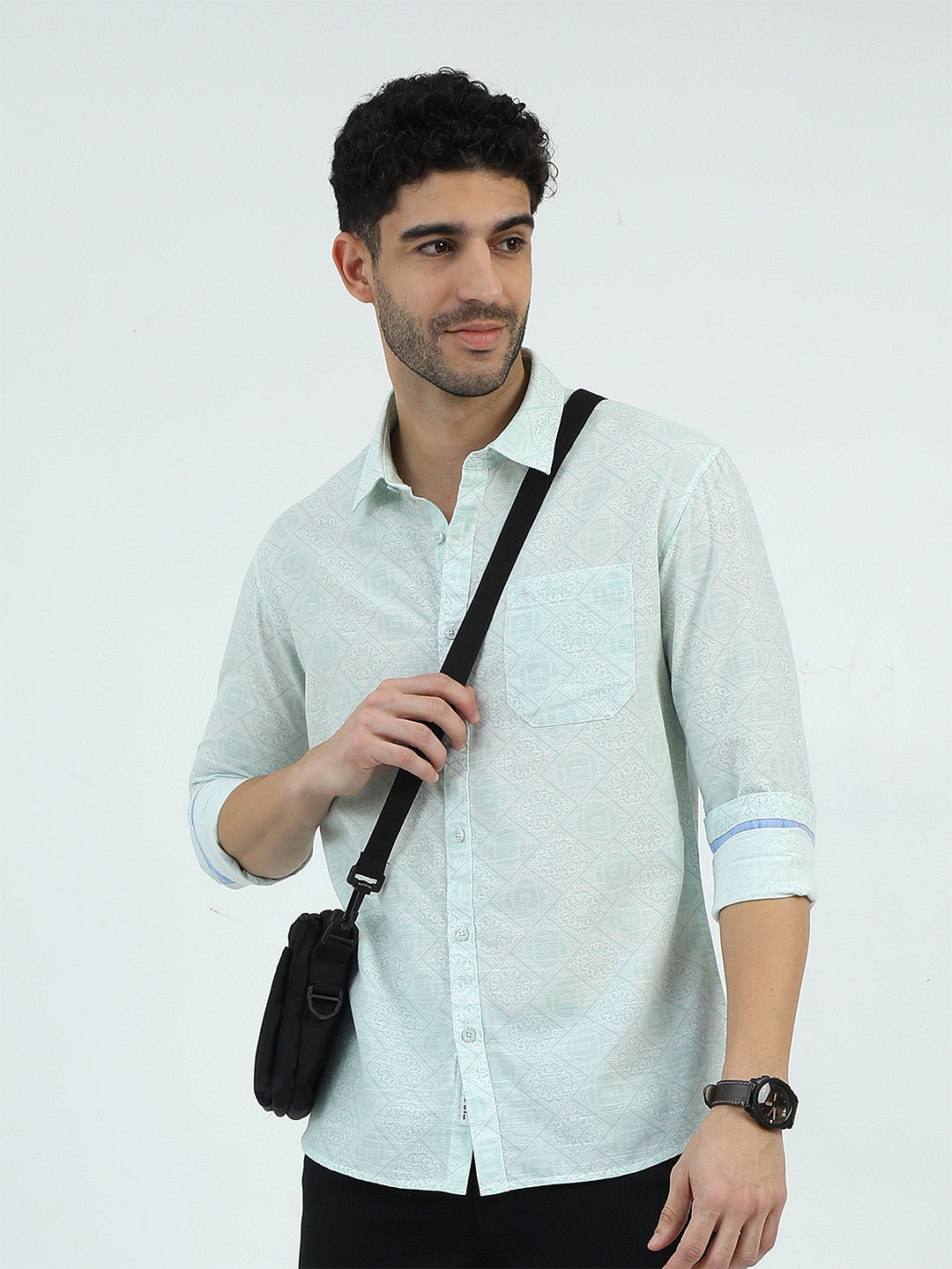 

RIGS AND RAGS Men Standard Floral Opaque Printed Casual Shirt, Green