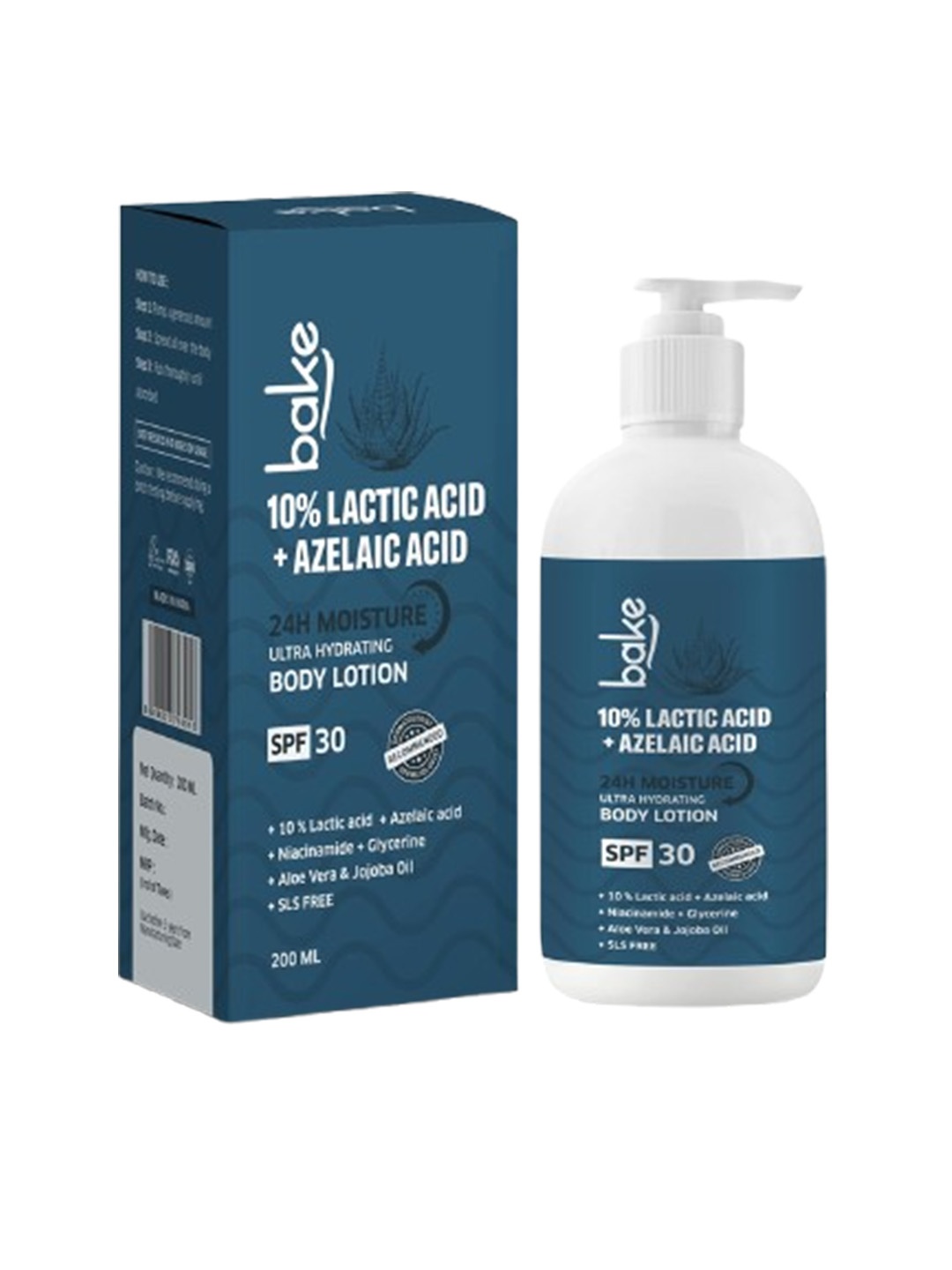 

BAKE 10% Lactic Acid Ultra Hydrating Body Lotion SPF 30 With Azelaic Acid - 200 ml, White