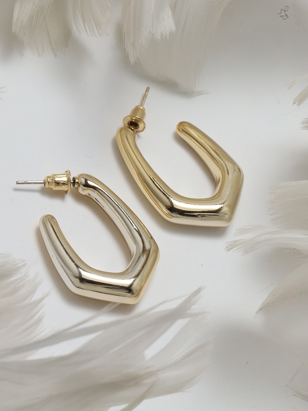 

Maansh Contemporary Half Hoop Earrings, Silver