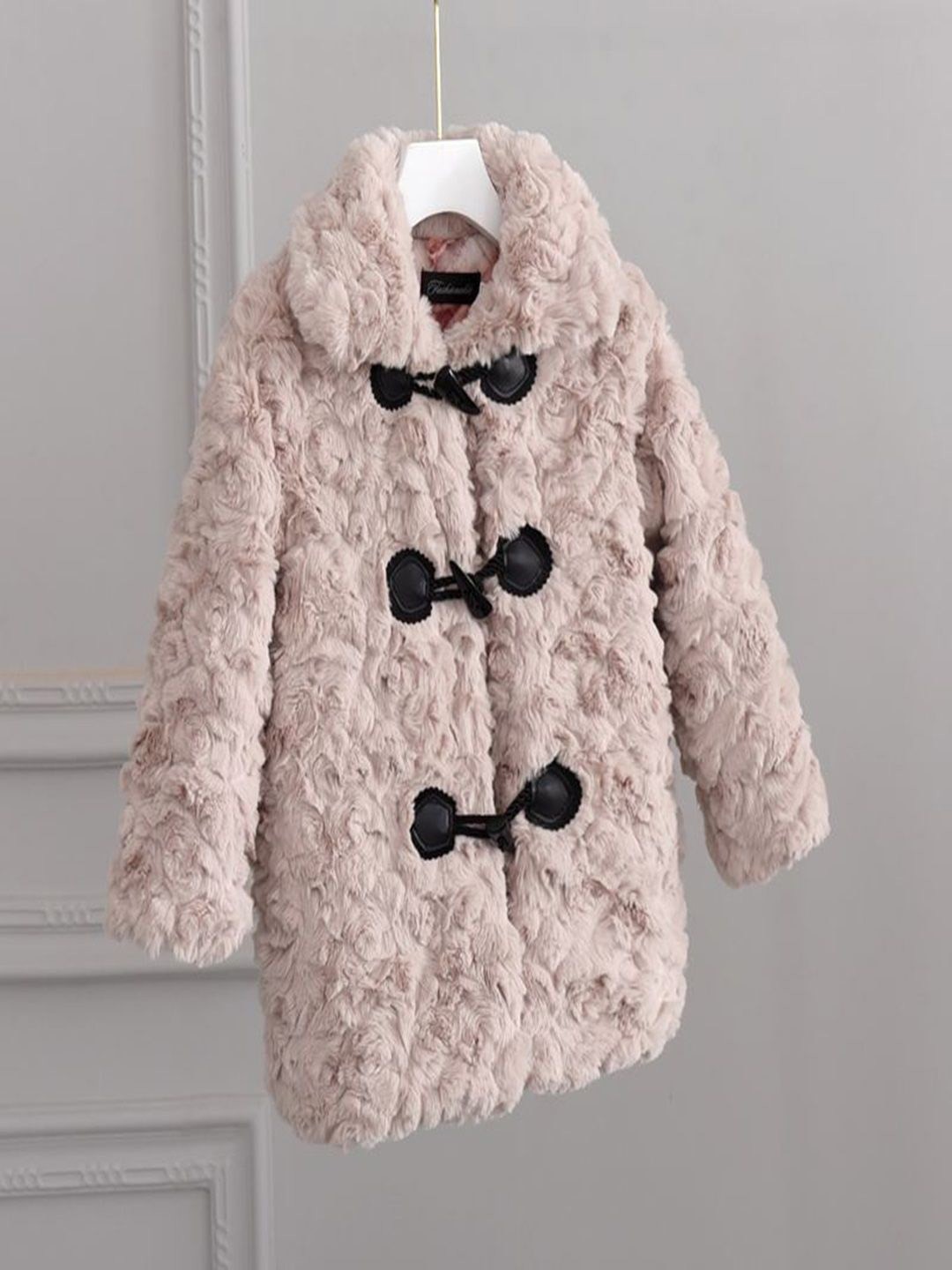 

Xsole Kids Self Designed Single-Breasted Overcoat, Beige