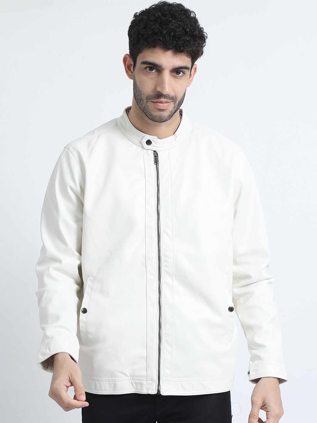 

RIGS AND RAGS Men Outdoor Tailored Jacket with Embroidered, White
