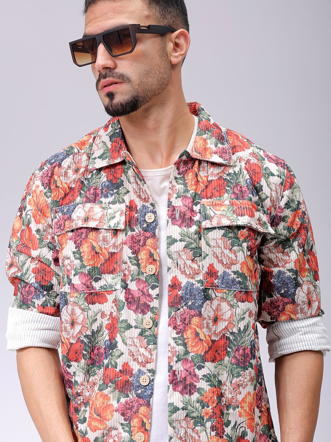

The Indian Garage Co Men Floral Opaque Printed Casual Shirt, Red