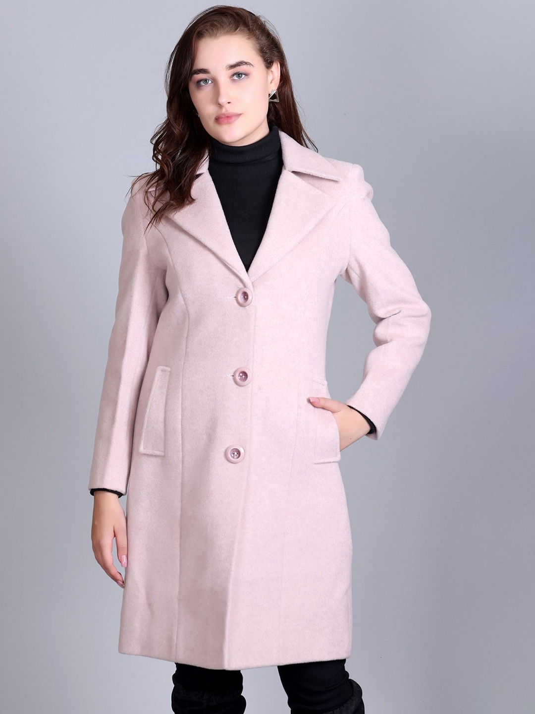 

Winter Wonders Single-Breasted Overcoat, Pink