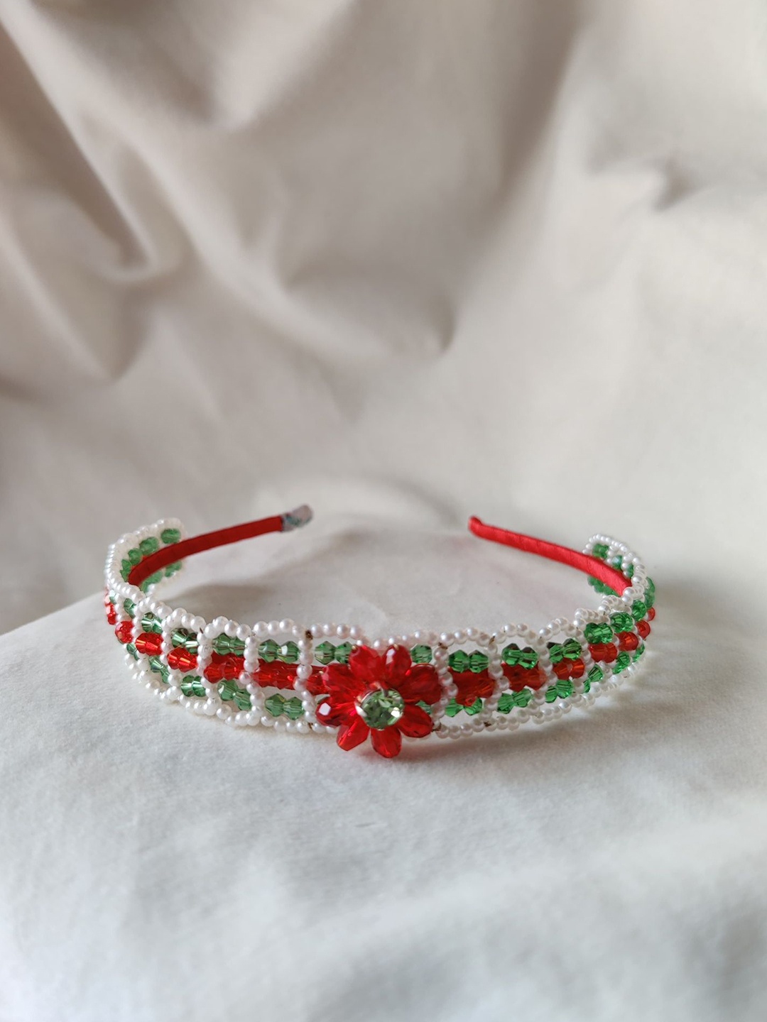

Choko Baby Girls Christmas Beaded Holiday Hairband, Red