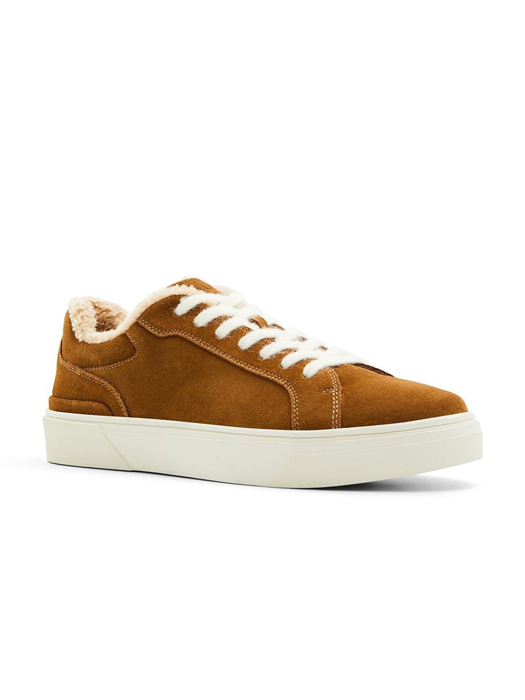 

ALDO Men Colourblocked Leather Sneakers, Brown