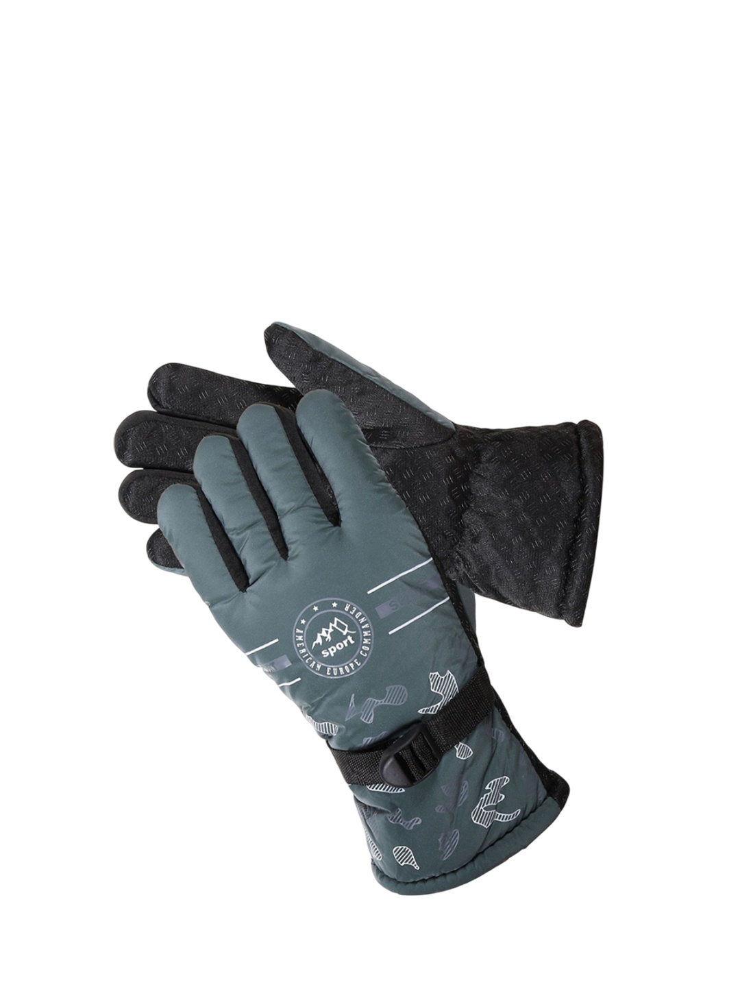 

Alexvyan Men Patterned Winter Gloves, Green